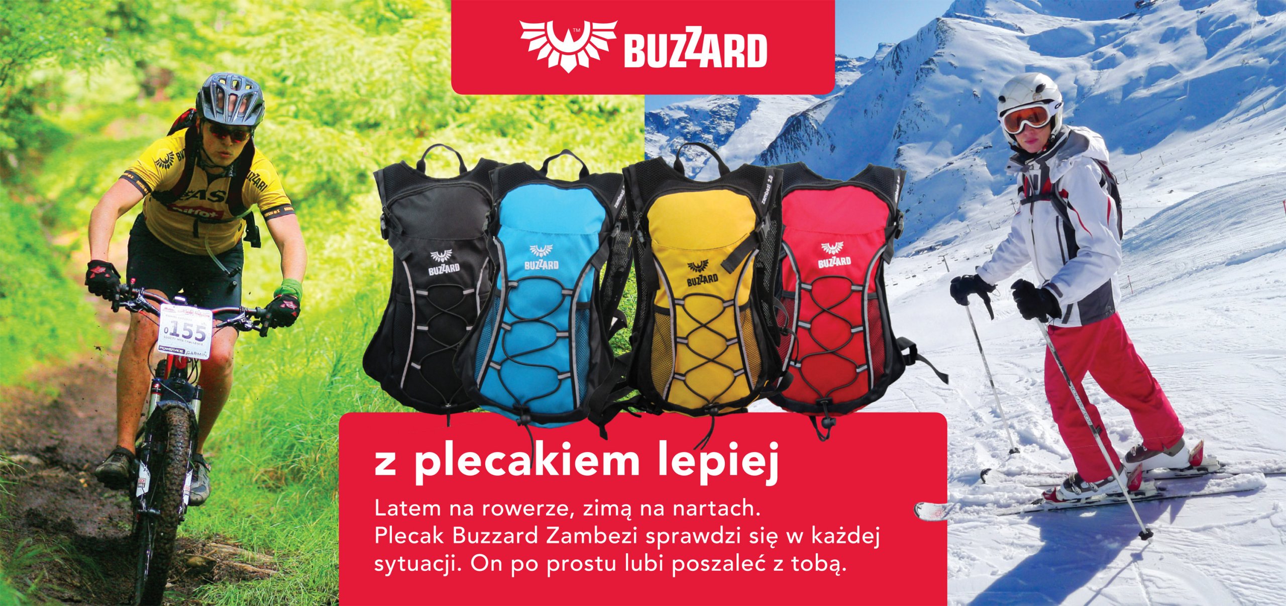BUZZARD PULA 3.0L bukłak ZAMK. SZYNOWE! camelbak Wysokość 44 cm