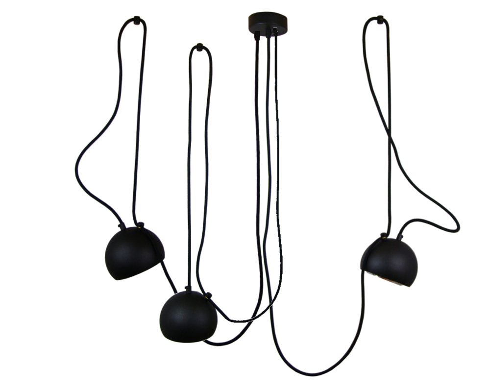 Lampa Wisząca Sufitowa Loft Luna 3 Czarna GU10 3X3