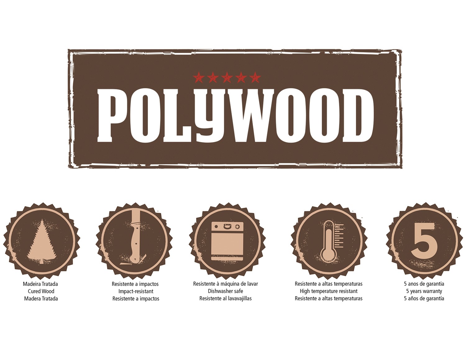 TRAMONTINA 6 SZTUK ŁYŻKA STOŁOWA POLYWOOD BORDO Linia POLYWOOD