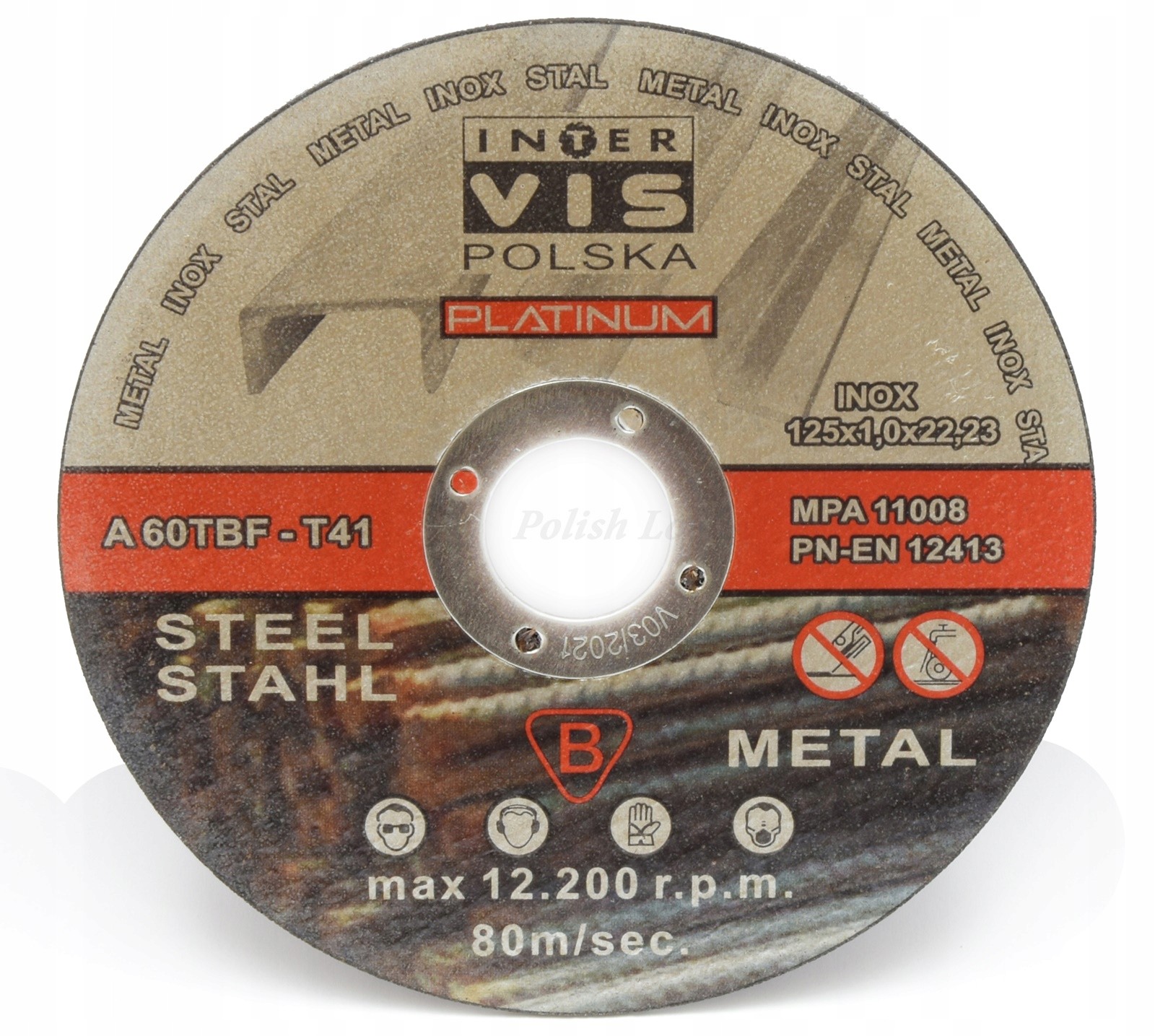 

Tarcza do cięcia metalu stali InterVis Inox 125x1