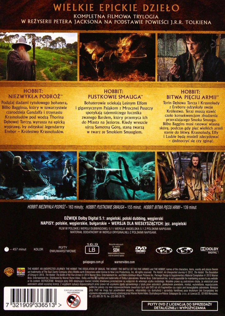 Hobbit. Filmowa Trylogia 6 DVD FOLIA Gatunek zestawy, pakiety