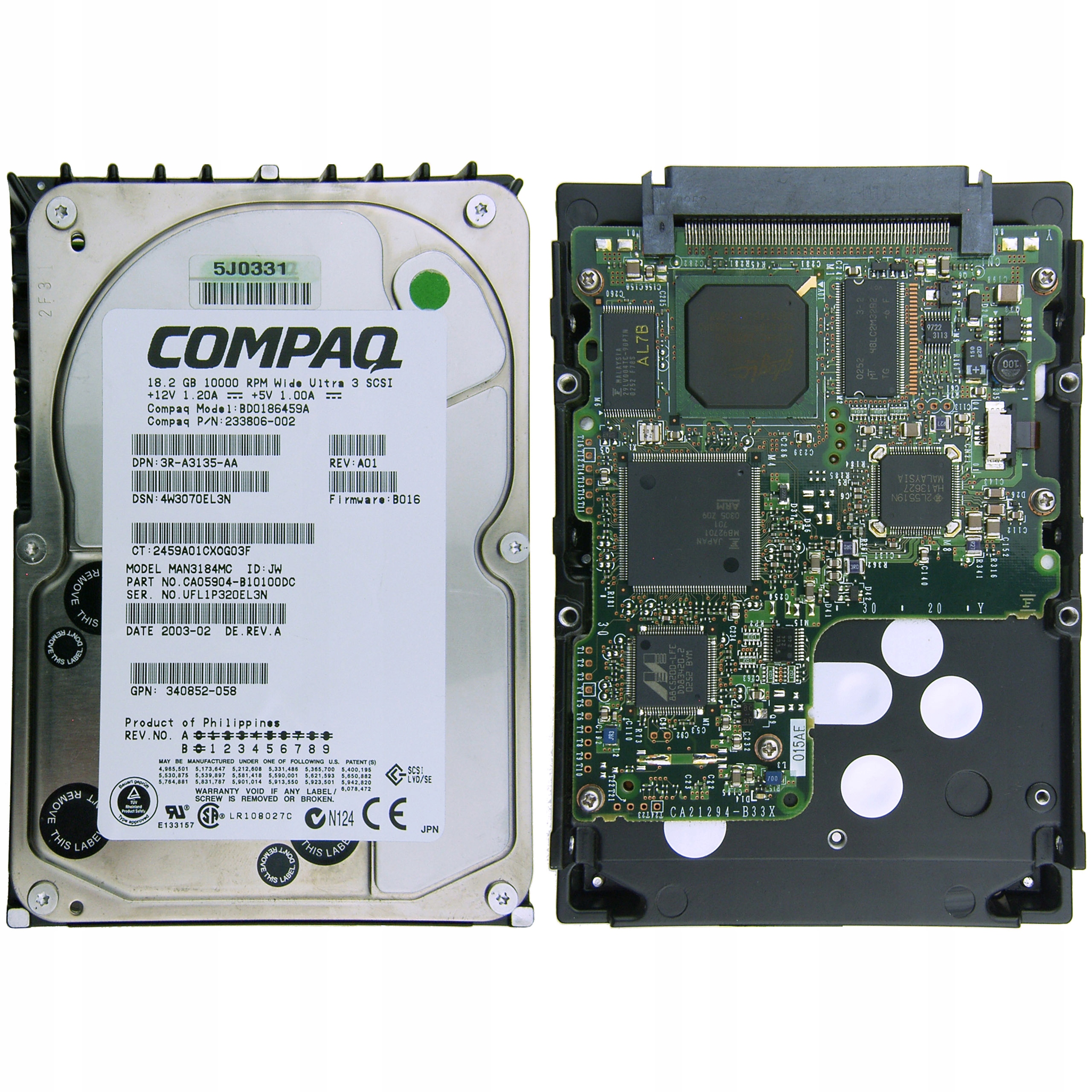 COMPAQ BD0186459A 18GB 10K 100% OK 4aP