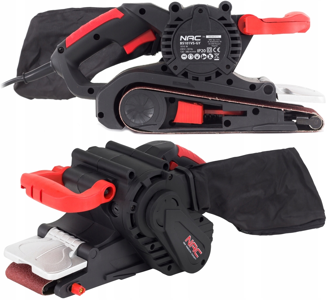 

Szlifierka taśmowa Nac BS101VS-GY 1010W 76x533 mm