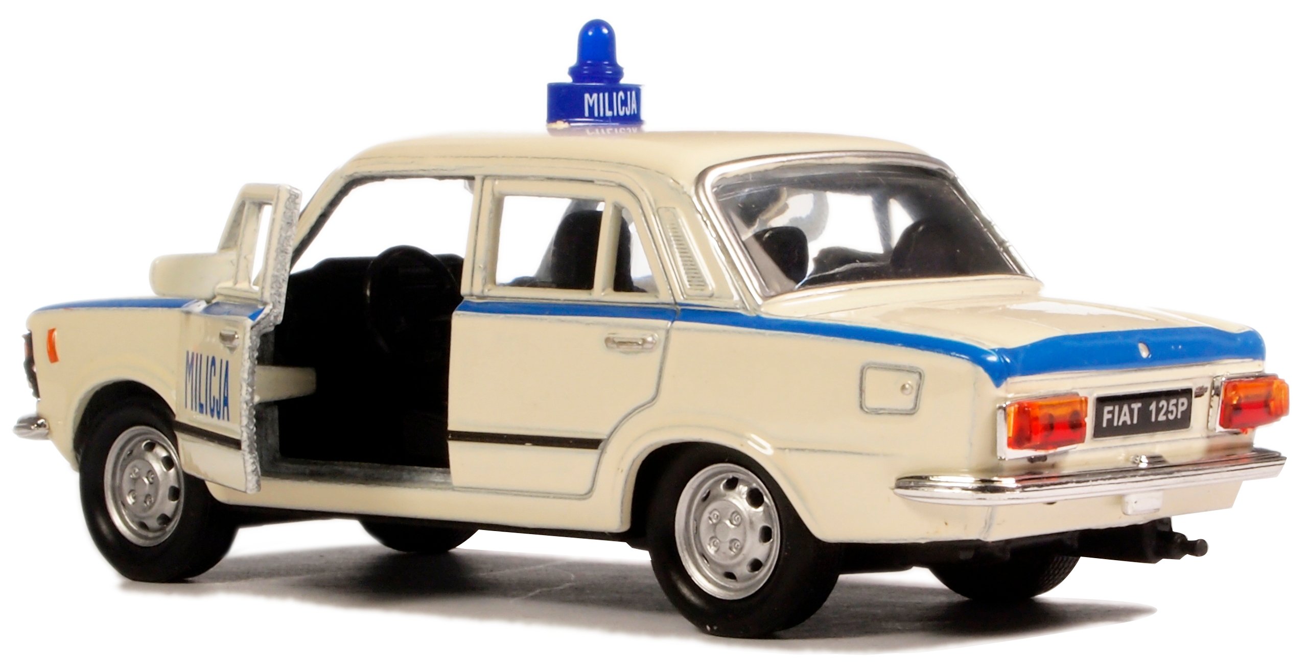 METALOWY MODEL AUTO MILICJA MO FIAT 125p WELLY PRL Marka Dromader