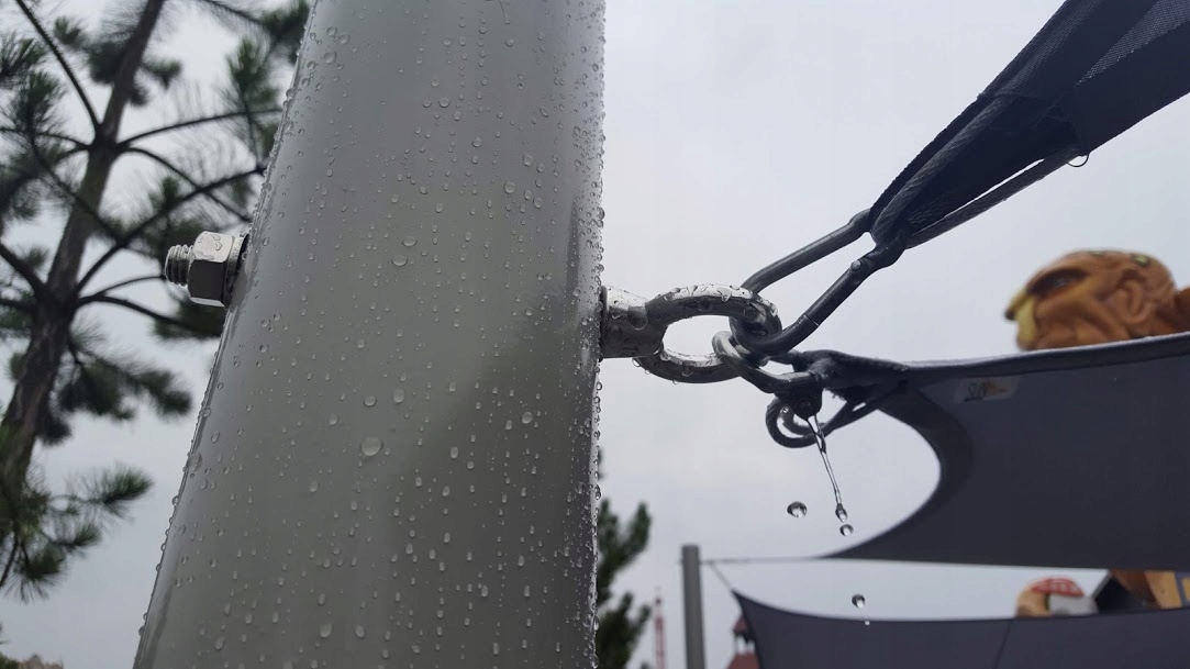 ZESTAW DO MONTAŻU ŻAGLI PRZECIWSŁONECZNYCH CZWOROKĄTNYCH DO METALU Stan opakowania oryginalne