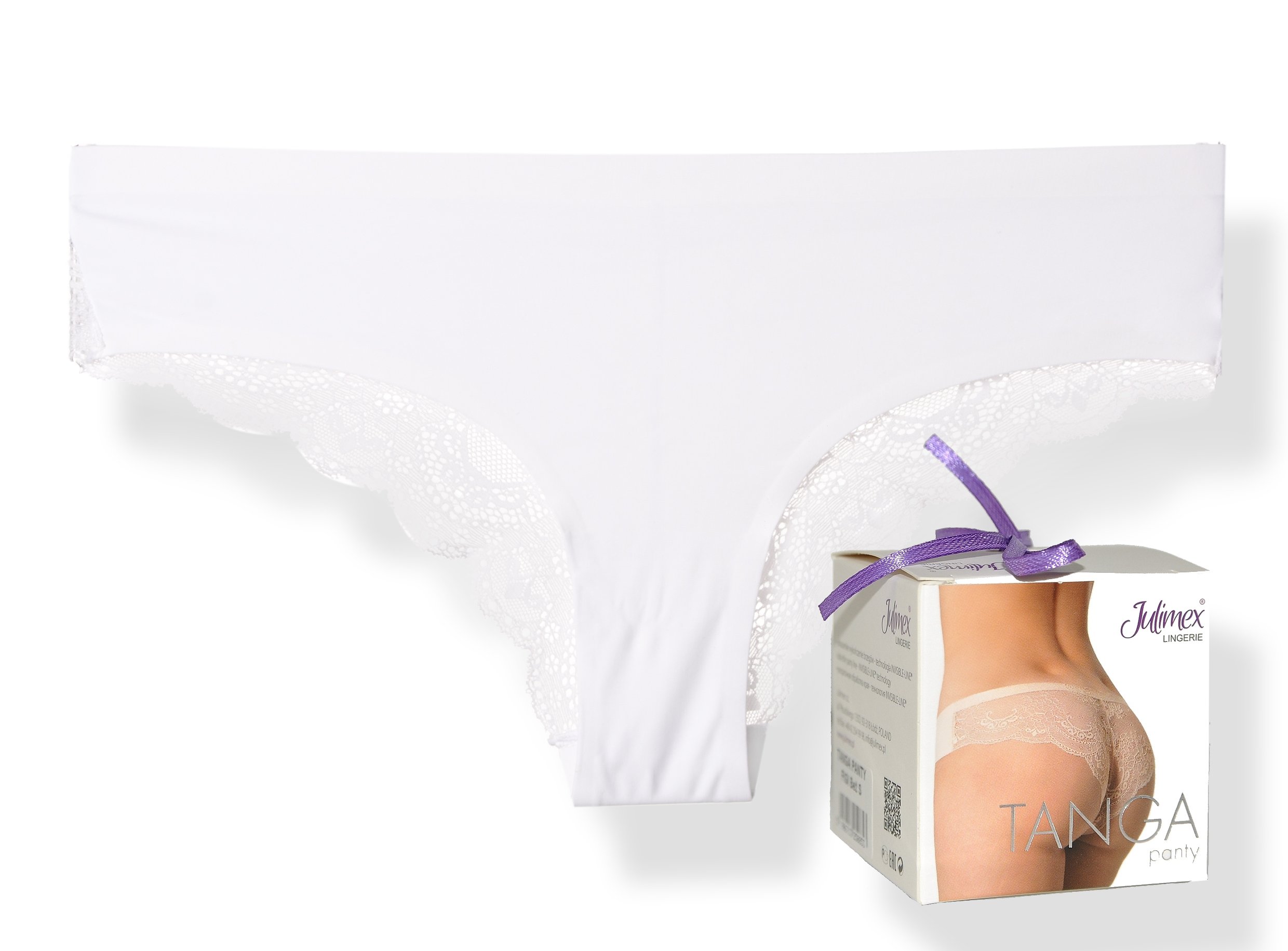 

Julimex Tanga koronka bezszwowe białe rozmiar XL