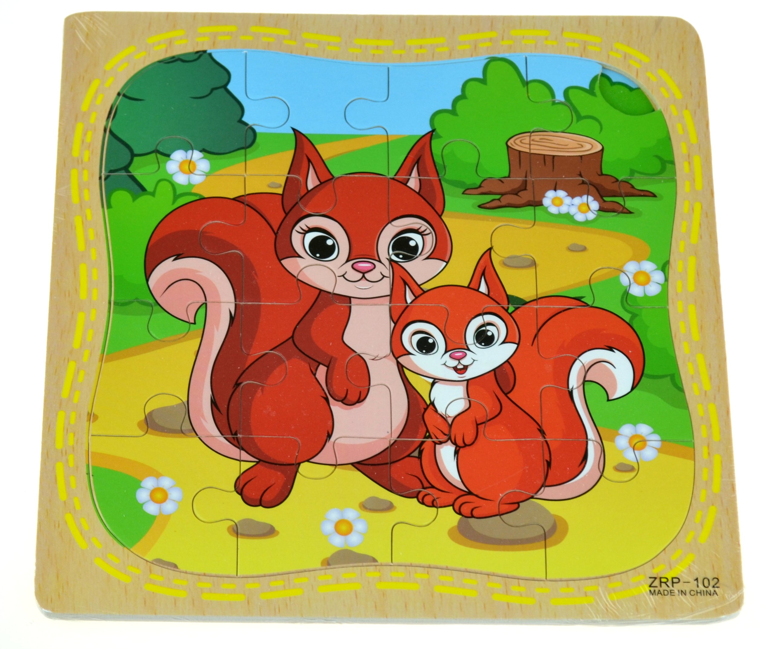 

Edukacyjna Układanka Drewniana Puzzle Wiewiórki
