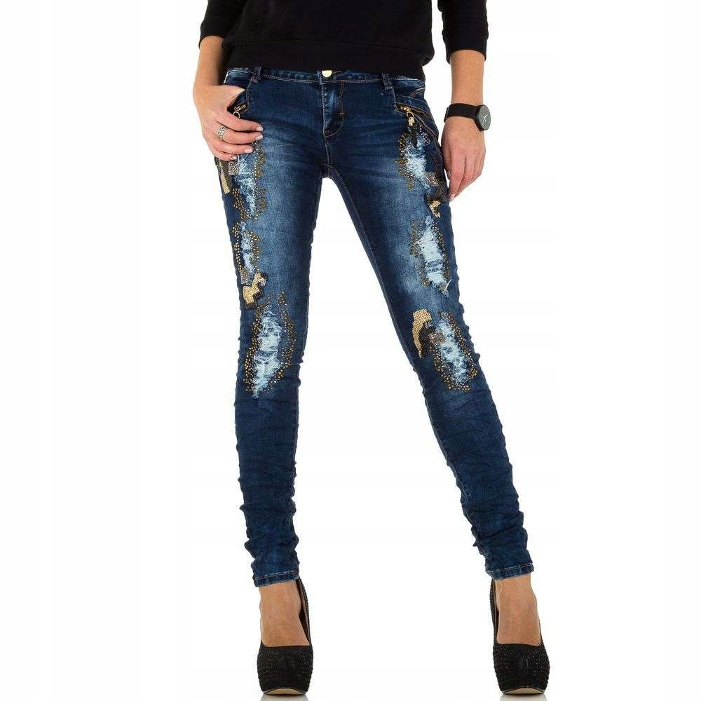 JEANS GRANAT DENIM OR,JETY,DZIURY-Rozm.36(S)