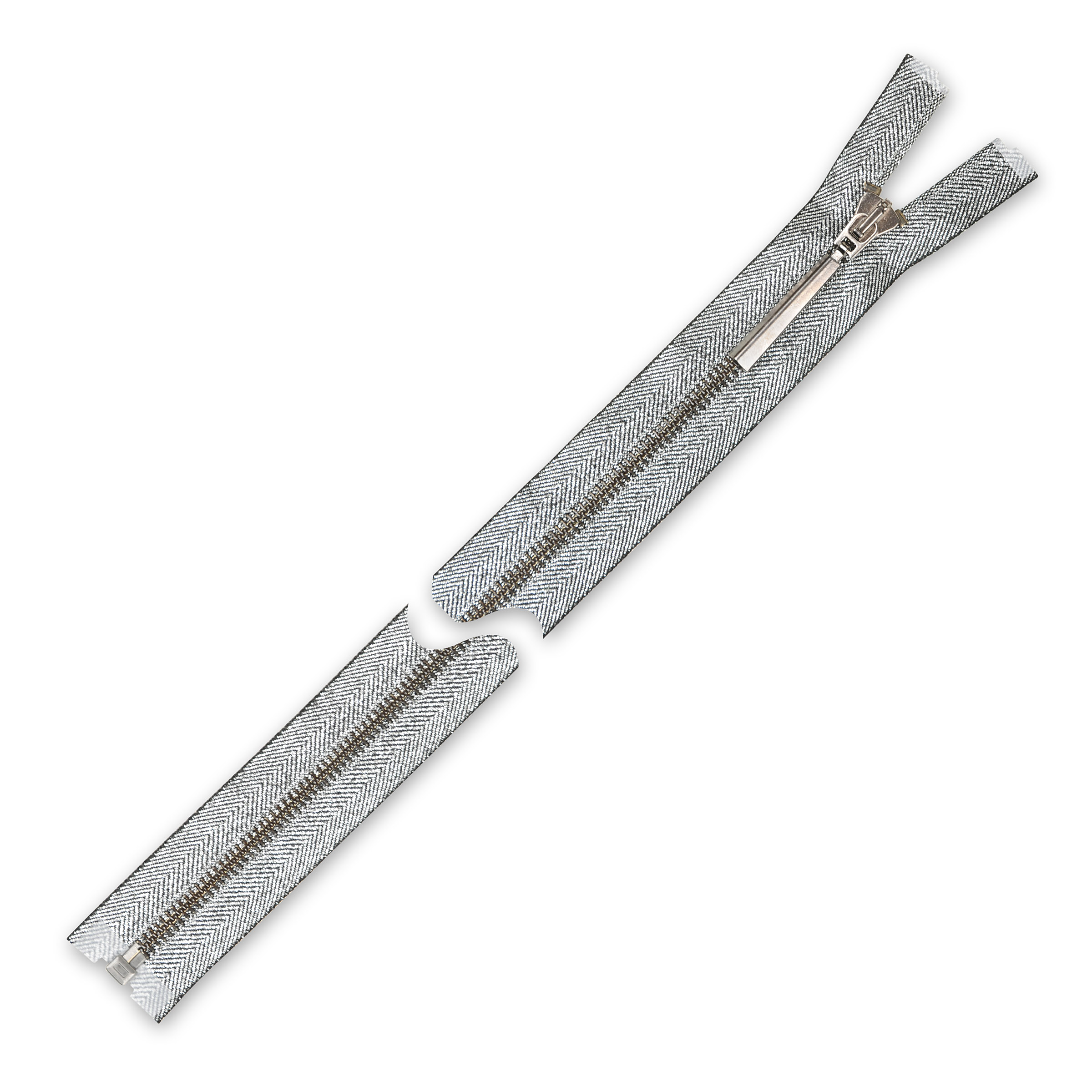 Zamek błyskawiczny metalowy brokatowy ciemny 75 cm