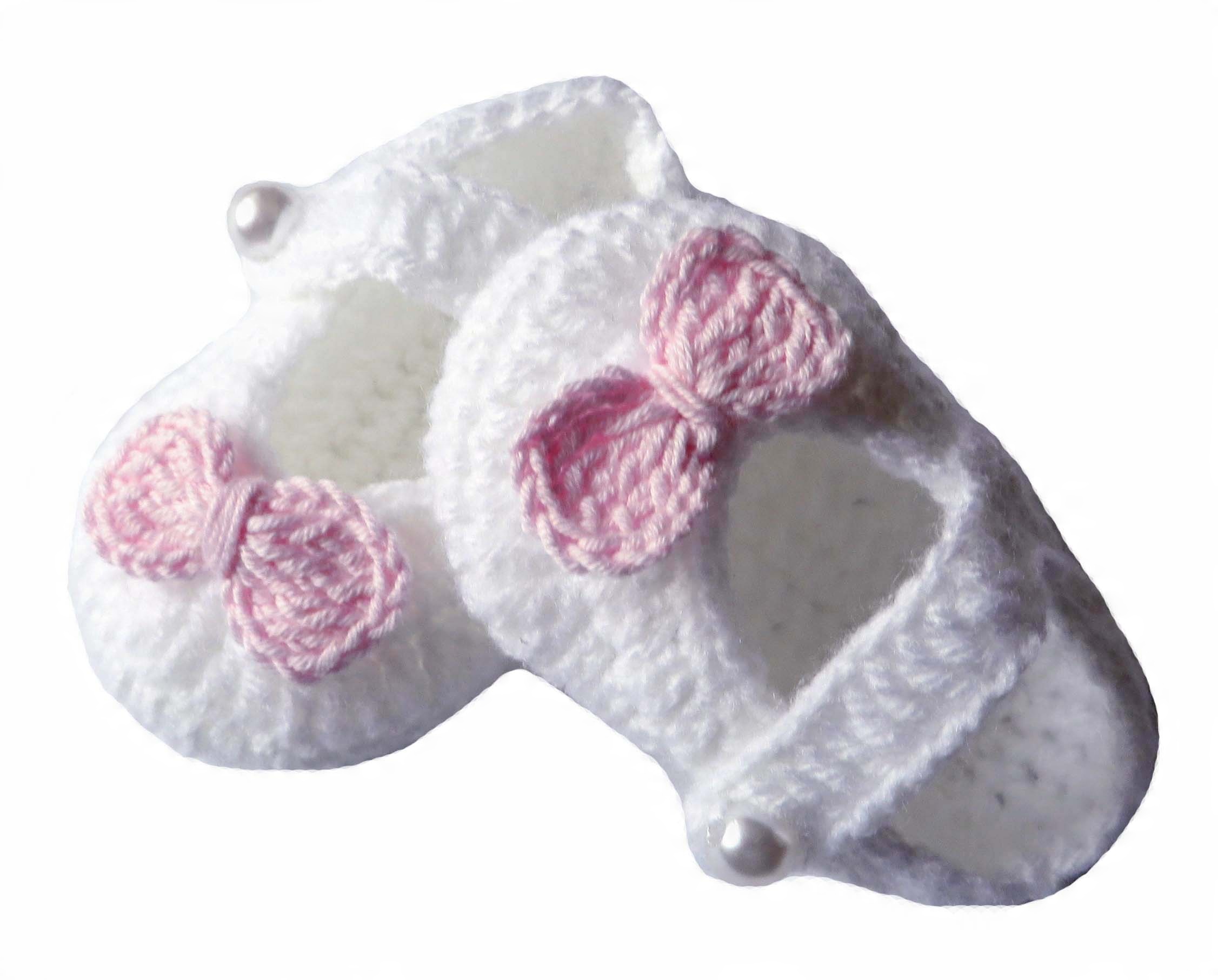 

Buciki Szydełkowe niemowlęce Chrzest prezent 10cm