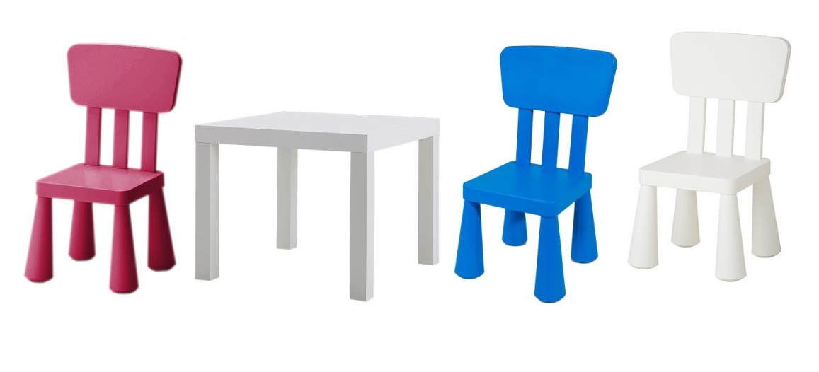 

Ikea Zestaw stolik Lack 3 x krzesełko Mammut