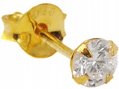 

Versil kolczyk cyrkonia 4,0 mm złocone Srebro 925