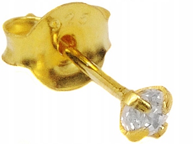 

Versil kolczyk cyrkonia 2,5 mm złocone srebro 925