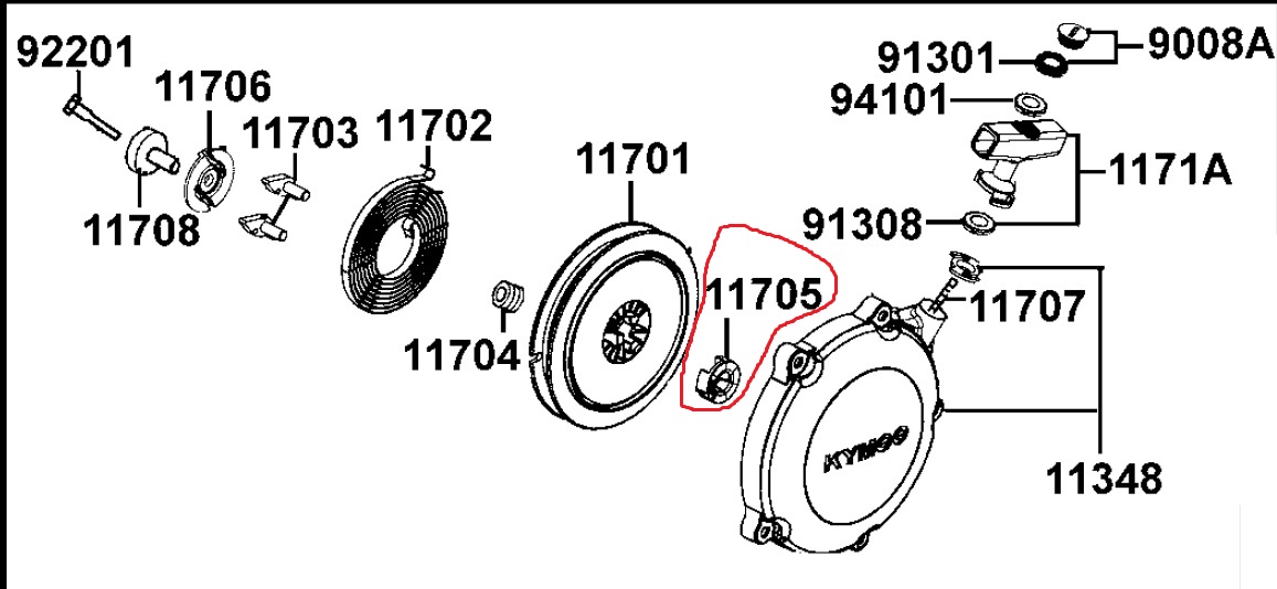 

Szarpak Rozrusznik Ręczny Tuleja Kymco Mxu 250 300