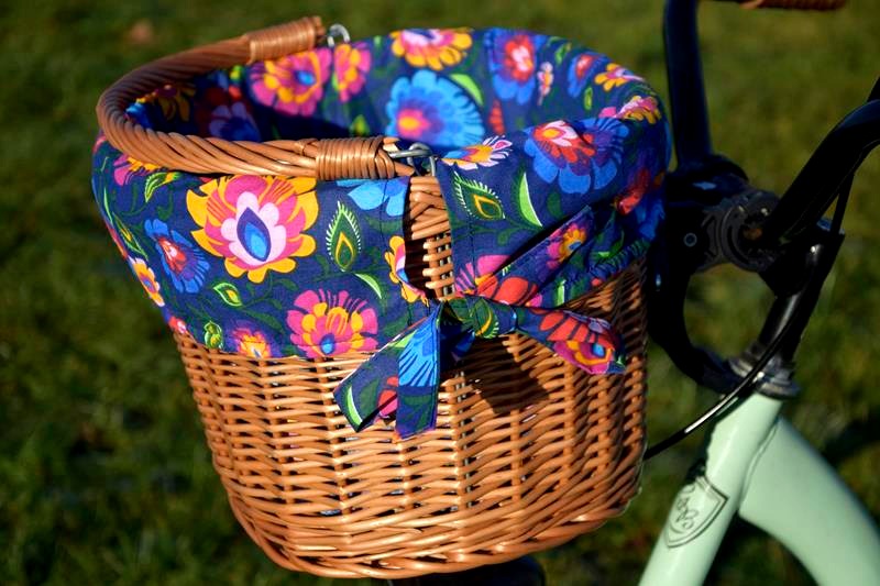 Koszyk wiklinowy na ROWEROWY clips +obszycie 16kol Model wiklinowe-cuda