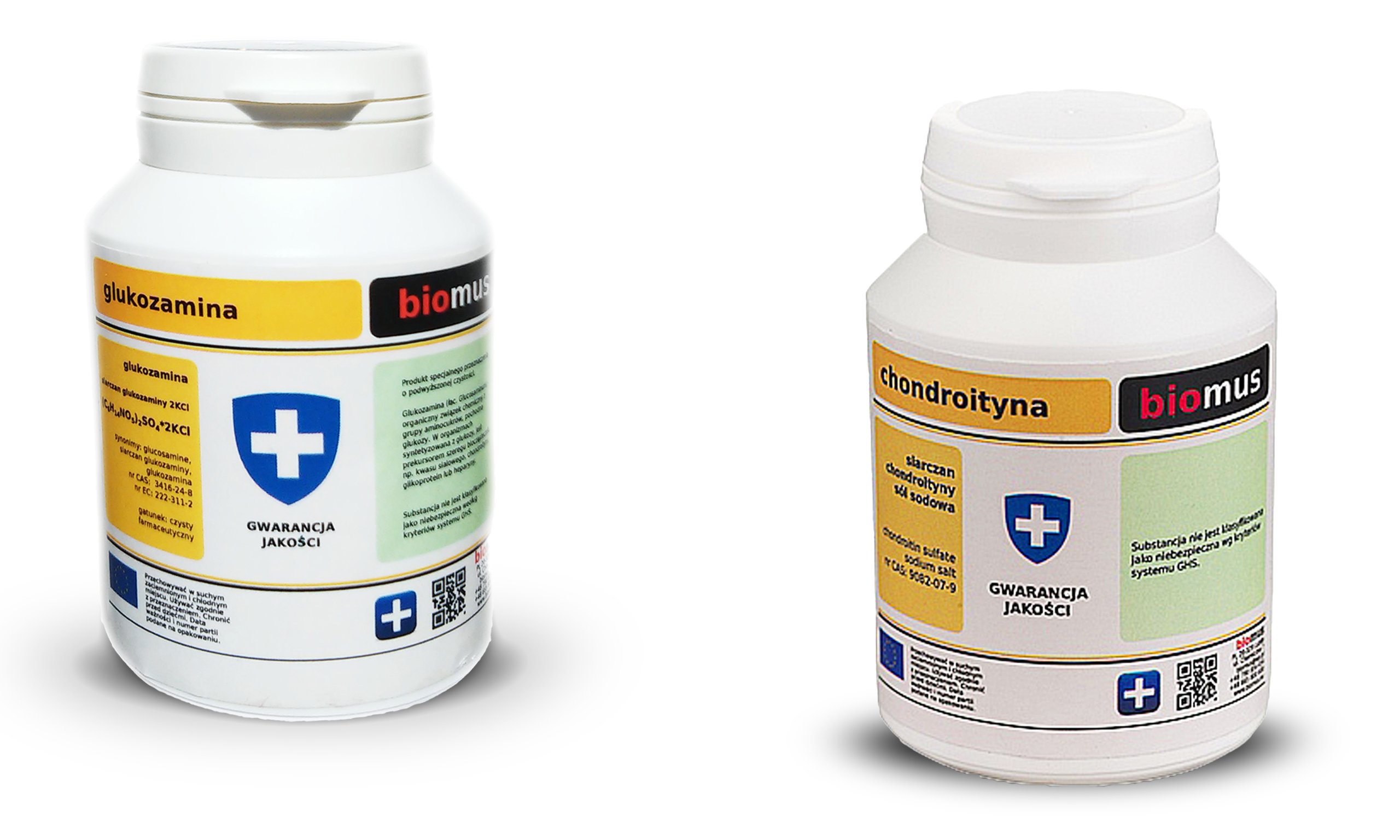 Biomus Zestaw: Glukozamina 250g Chondroityna 100g