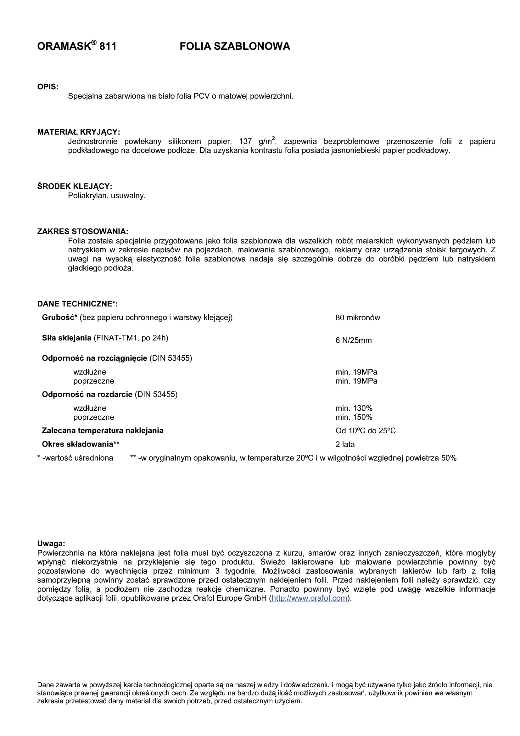 Folia Szablonowa ORACAL 100x100cm do malowania код виробника 811