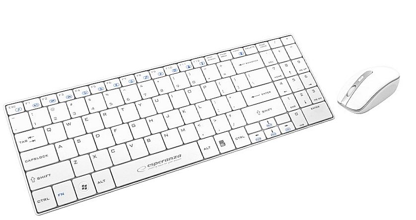 biała bezprzewodowa klawiatura mysz