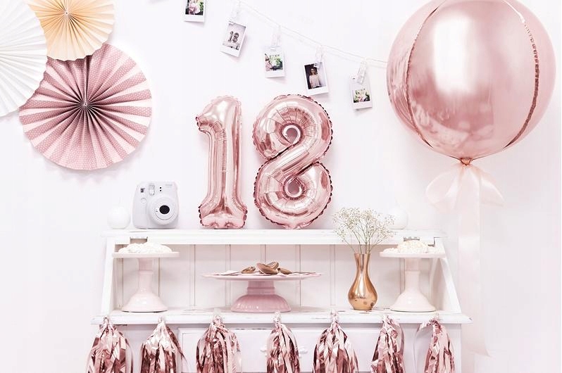 BALON FOLIOWY 1 roczek urodziny Rose Gold 100 cm Kolor wielokolorowy