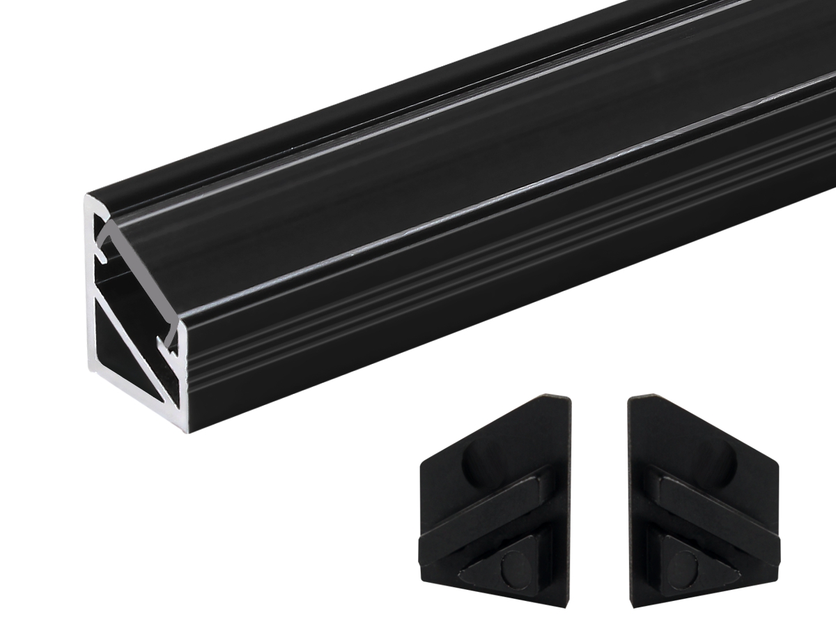 2m profil TRILINE-MINI CZARNY do LED+2 zaślepki Marka Design Light