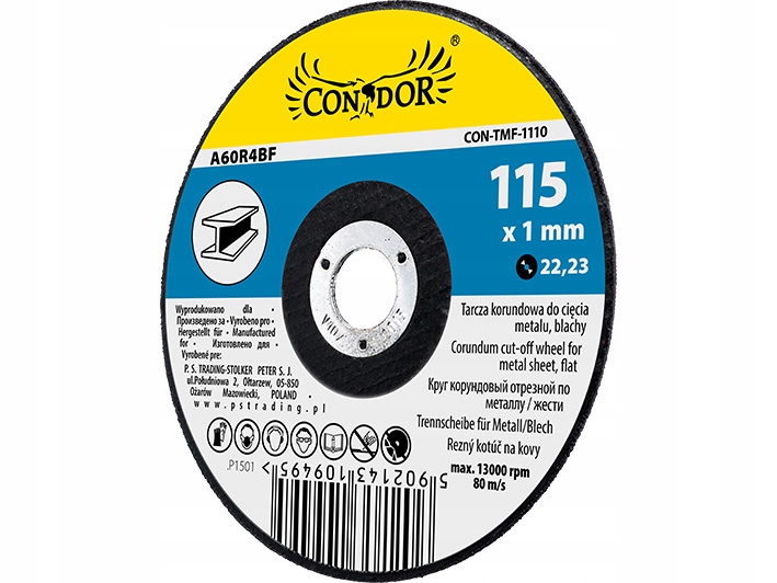 TARCZA DO CIĘCIA METALU STALI 125 x 1mm PENTAR POLSKA Marka Pentar