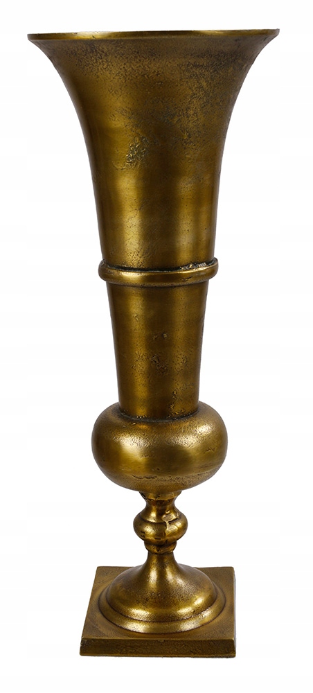 Váza retro vintage štýl KOVOVÉ zlato, výška 64cm