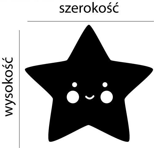 SZABLON DO MALOWANIA UŚMIECHNIĘTA GWIAZDKA 25x23cm Długość 25 cm