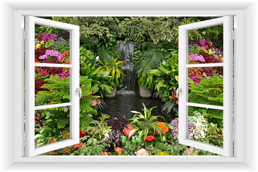 

Naklejka Okno 3D Wodospad Widok Drzewa 120x80