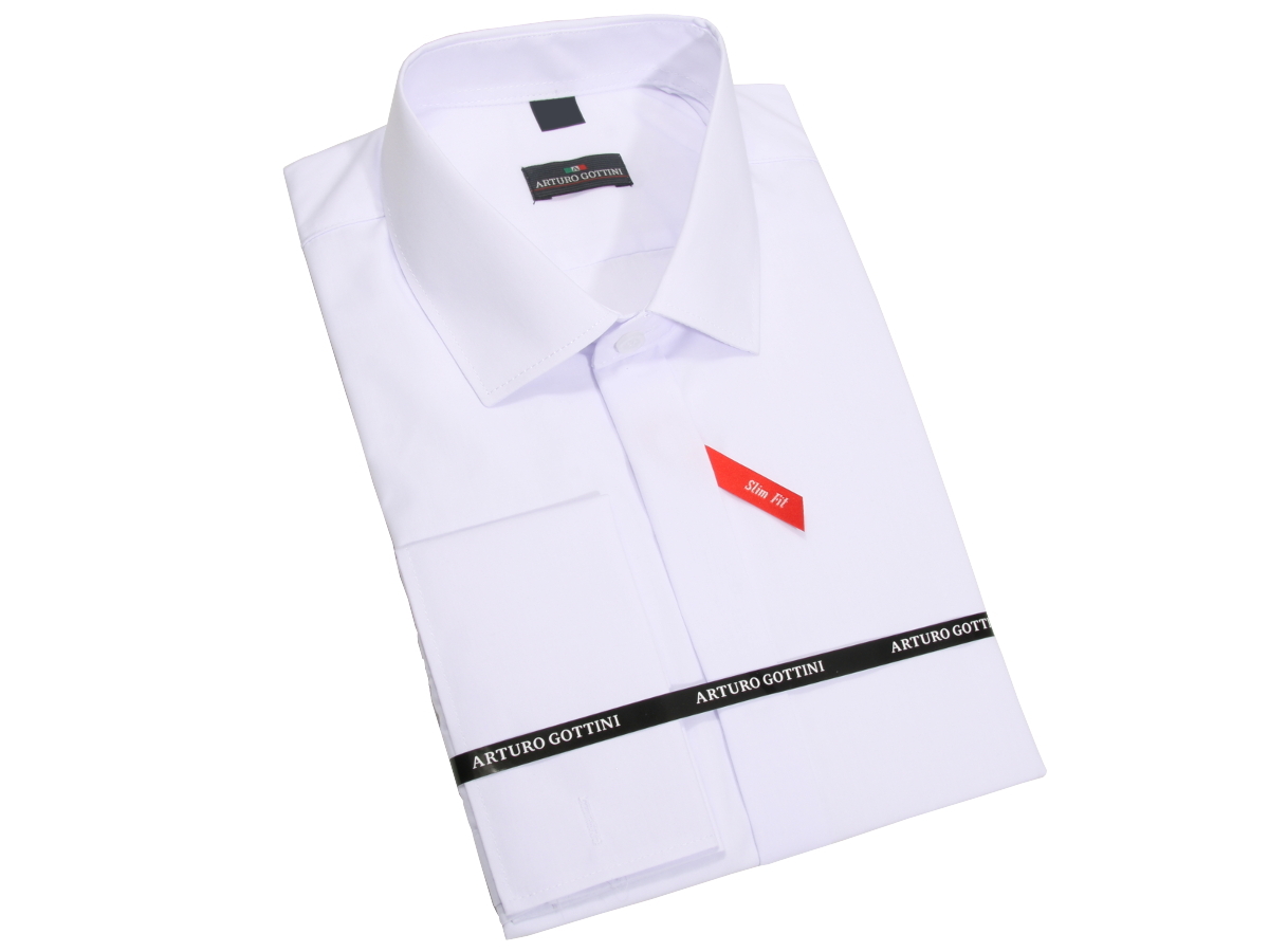 

Koszula Biała Gładka Na Spinki 40 188-194 Slim