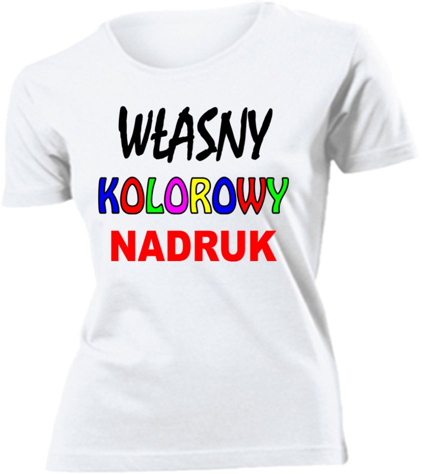Koszulka Z Własnym Nadrukiem Damska Biała roz S