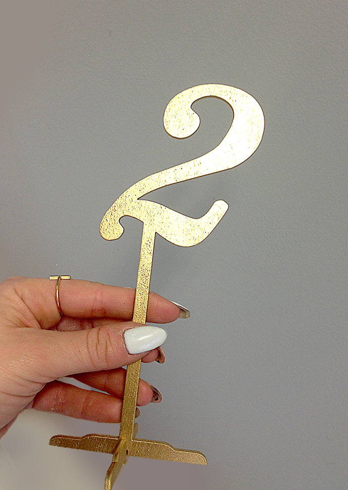 CYFERKI NUMERKI na stół ŚLUB! 19 cm! Wzory ZŁOTE! Rodzaj drewno