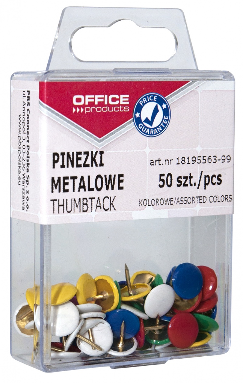 

Pinezki Kolorowe W Pudełku 50SZT., MIX Kolorów