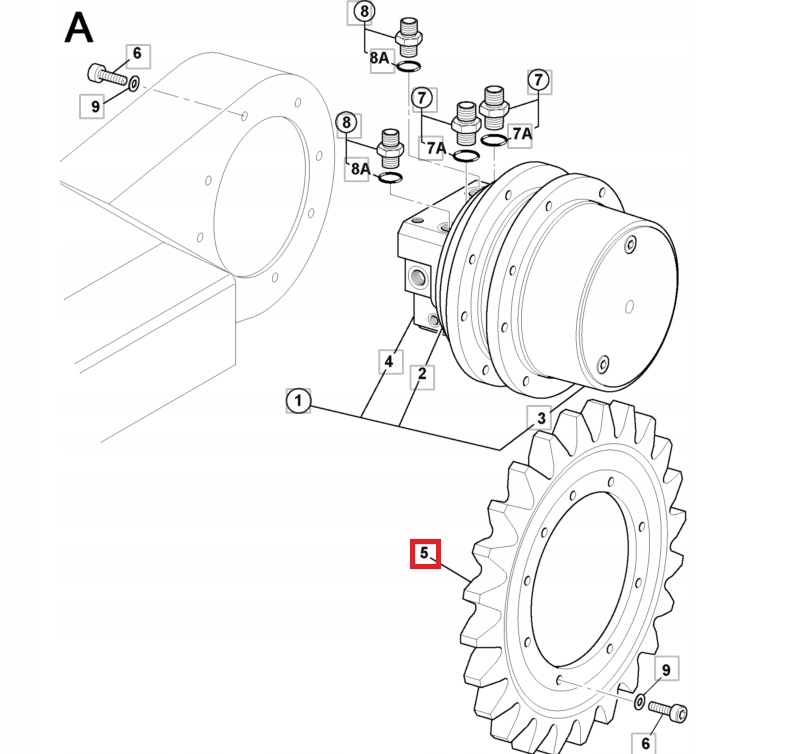 ПРИВОДНОЕ КОЛЕСО JCB 8014 8016 8018 8020 231/80801