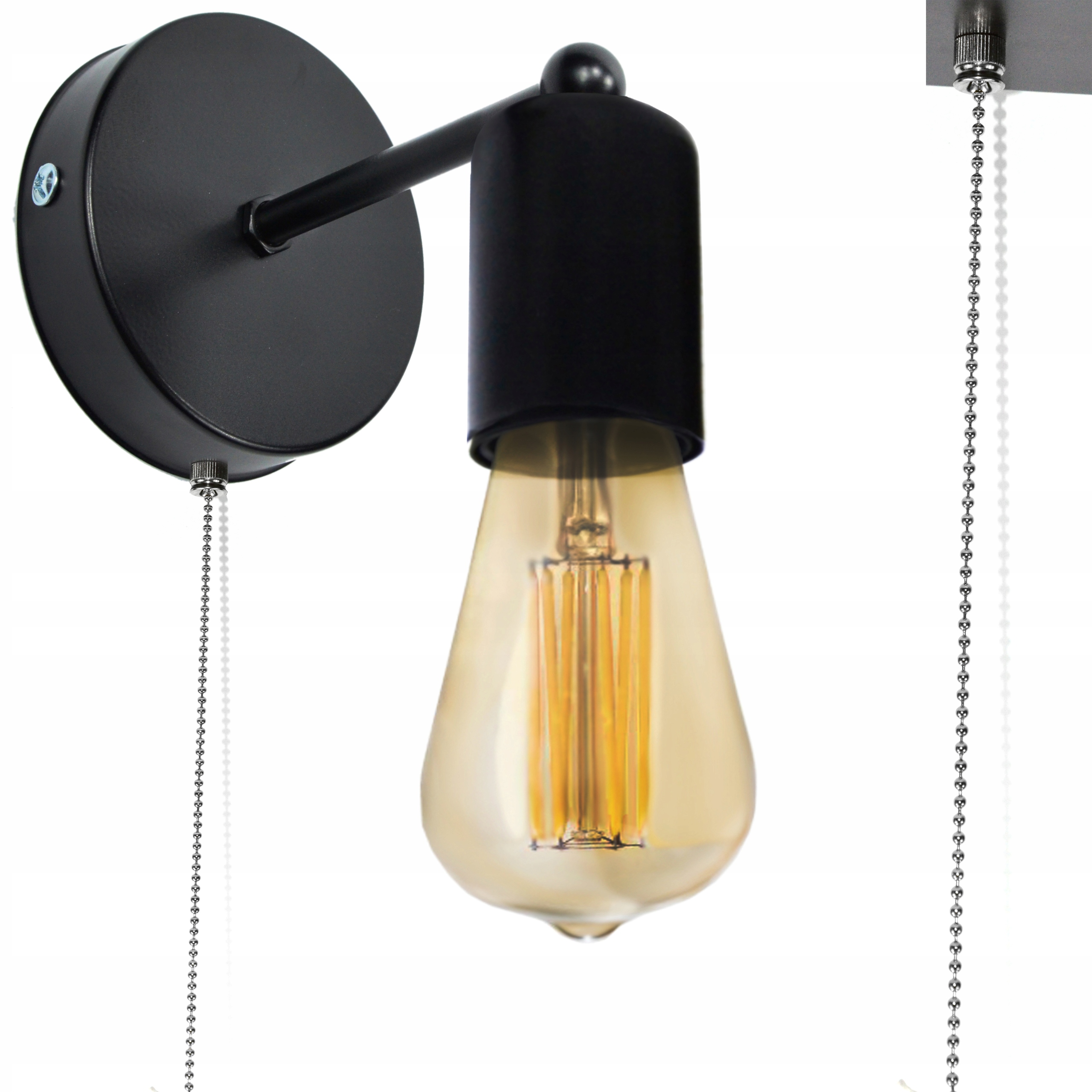 

Lampa MZK1 z Włącznikiem Czarny Kinkiet Świetlik