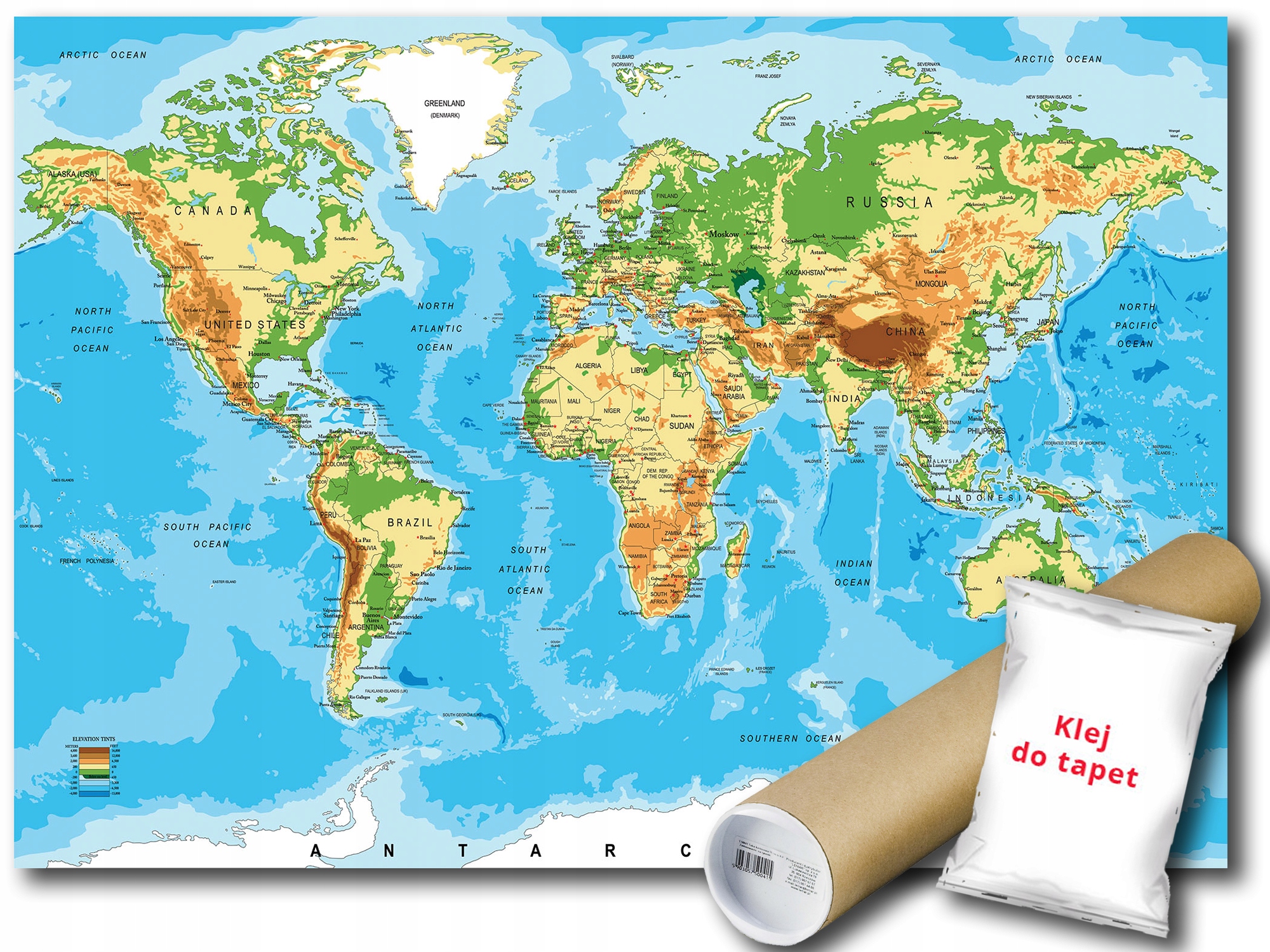 Fototapeta Vliesová Mapa Světa Atlas 368x254 cm