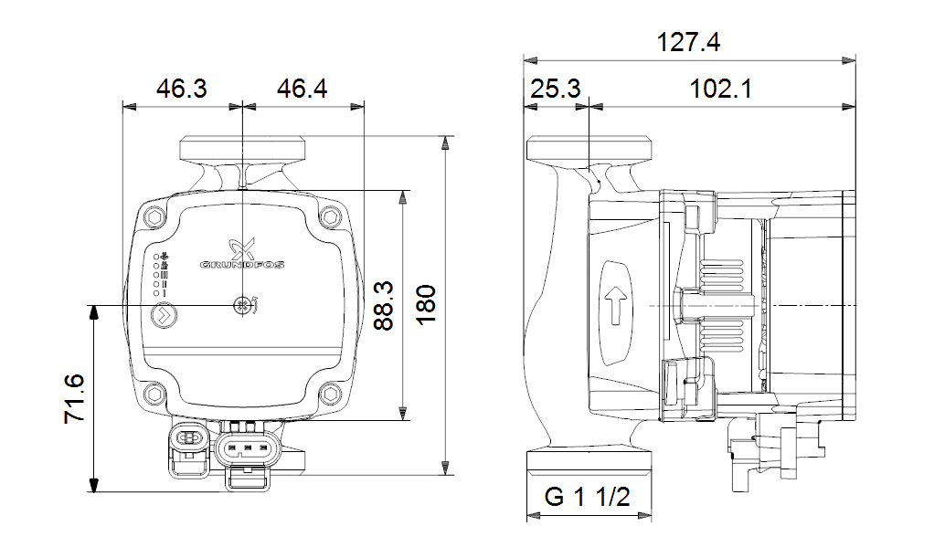 GRUNDFOS Pompa obiegowa C.O. ALPHA 1L 25-40 180 Kod producenta 99160579