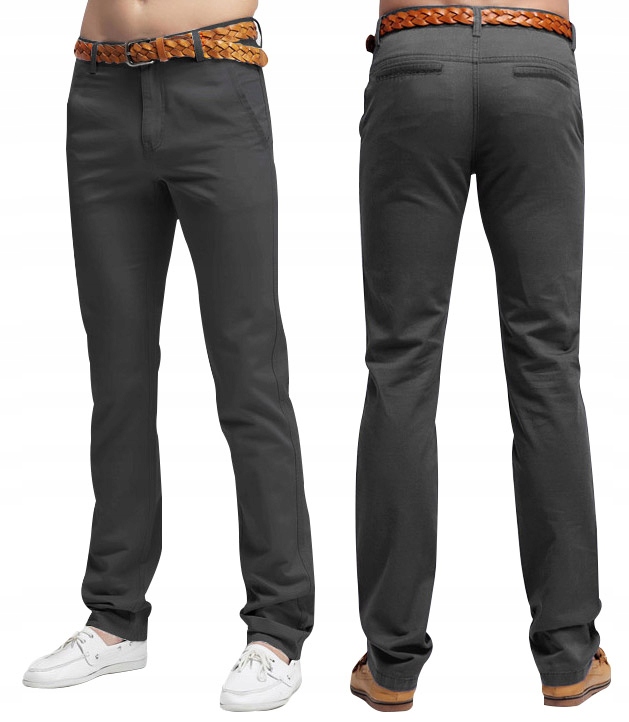 

Spodnie Męskie Bawełniane Chinosy 005 88 cm grafit