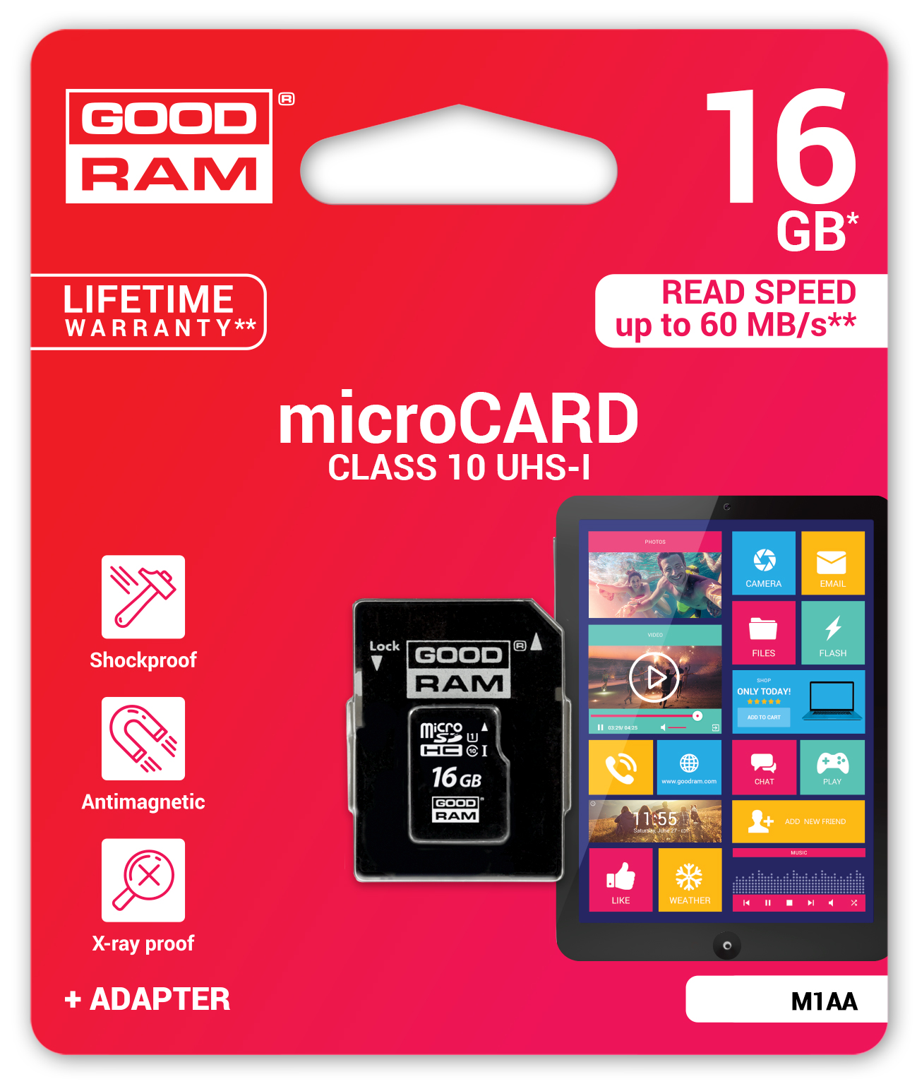 GOODRAM KARTA PAMIĘCI MICRO SD 16GB CLASS 10 UHS Klasy prędkości C10