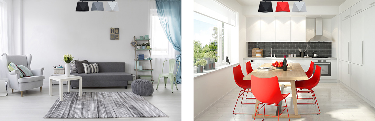 LAMPA WISZĄCA SUFITOWA ŻYRANDOL PLAFON DIAMENT LED Kształt inny