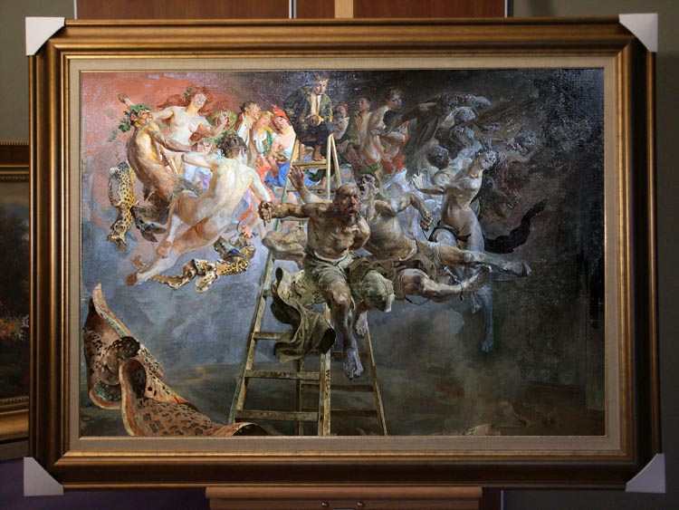 Interpretacja Obrazu Błędne Koło W Kontekście Wesela OBRAZ OLEJNY BŁĘDNE KOŁO 120X90 MALCZEWSKI KOPIA 7419376598 - Allegro.pl