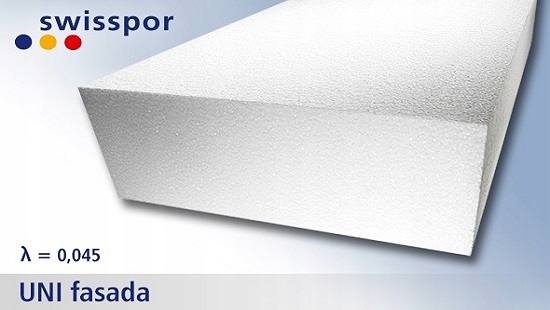 SWISSPOR STYROPIAN BIAŁY ELEWACYJNY UNI FASADA 045 Długość 1 m