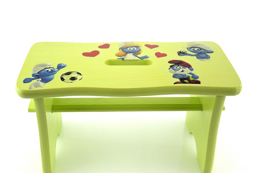 Высокий СТУЛ ТАБУРЕТКУ decupage СМУРФИКИ