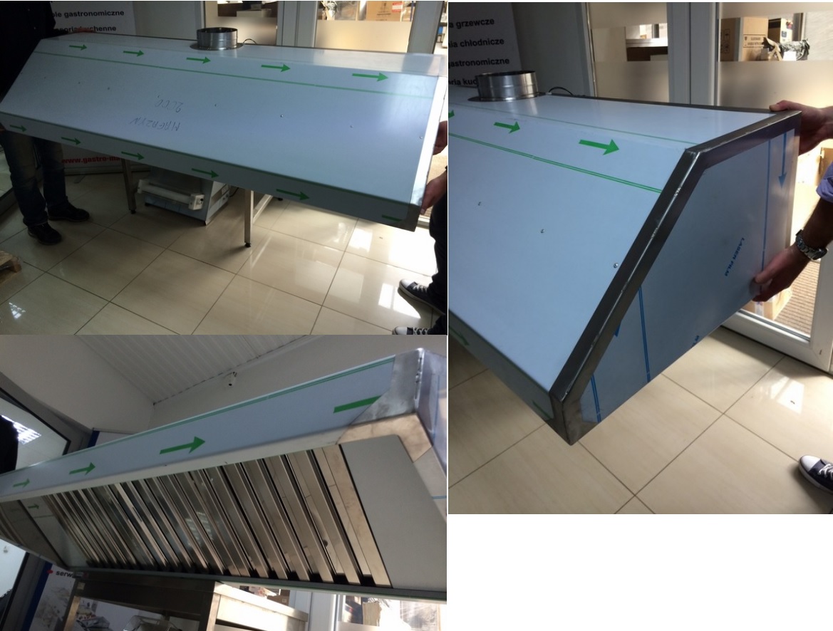 OKAP GASTRONOMICZNY 1200x700x400 FILTRY WENTYLATOR Marka inna