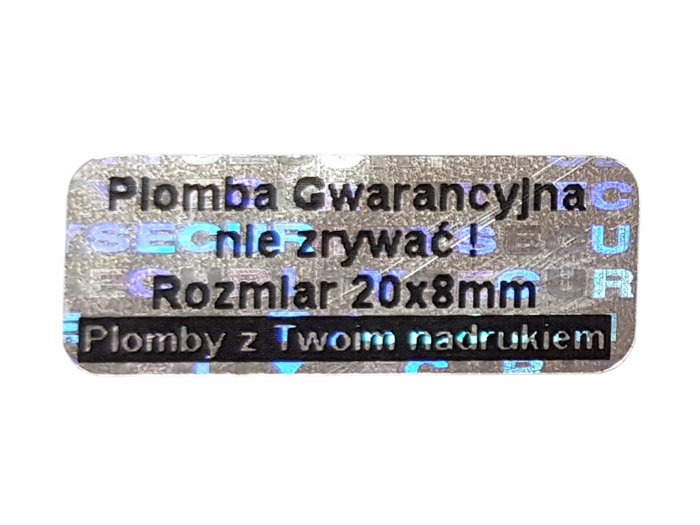 

Plomby Gwarancyjne Stickery 20x8 Hologram 1000SZT