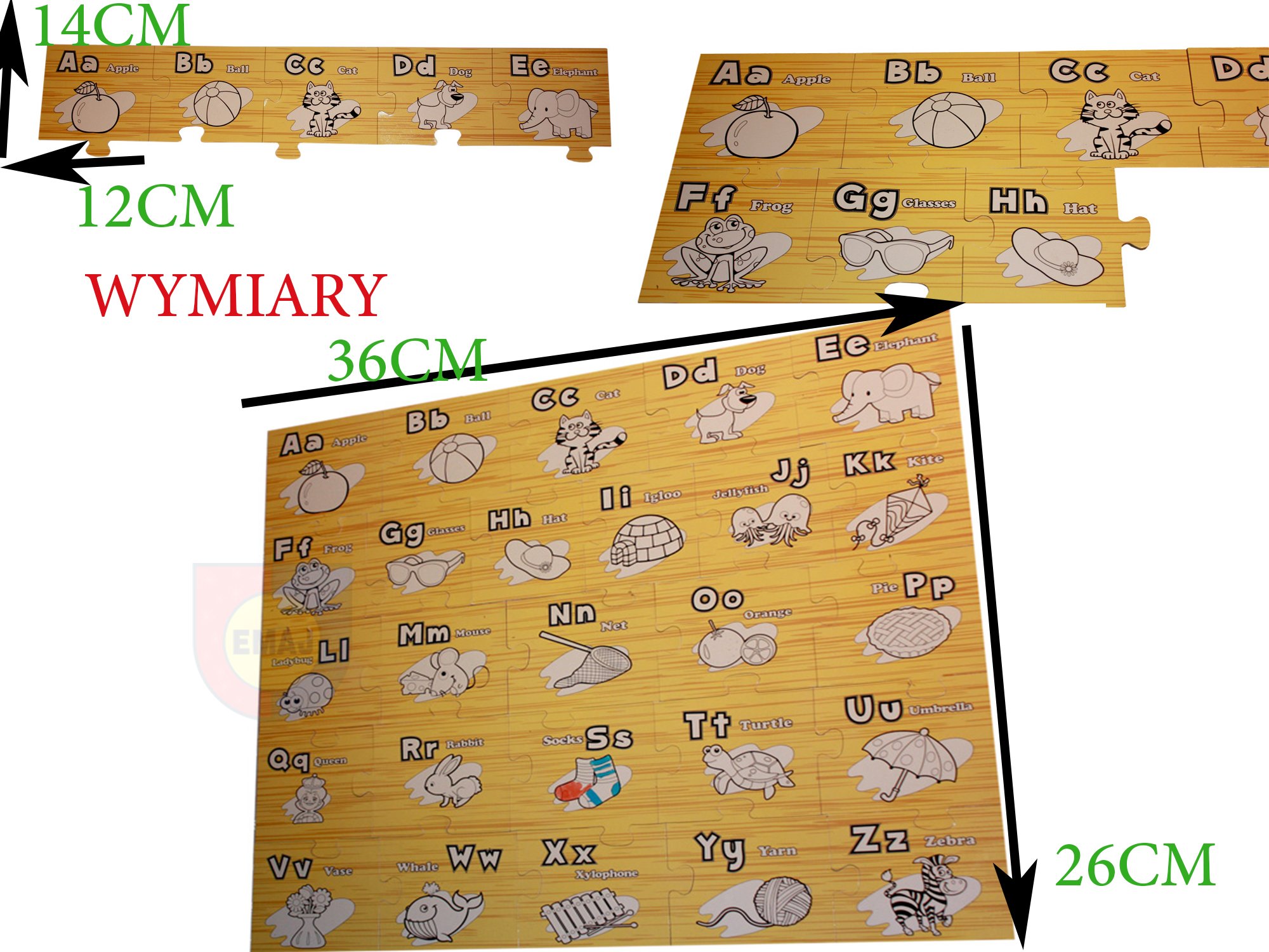 PUZZLE DREWNIANE DO KOLOROWANIA E0297 EMAJ Materiał drewno papier