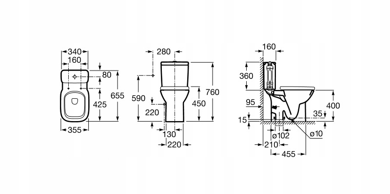 DOSKA ROCA DEBBA S POMALU ZAVÍRANÍM ZAM A8019D2004 Biela farba