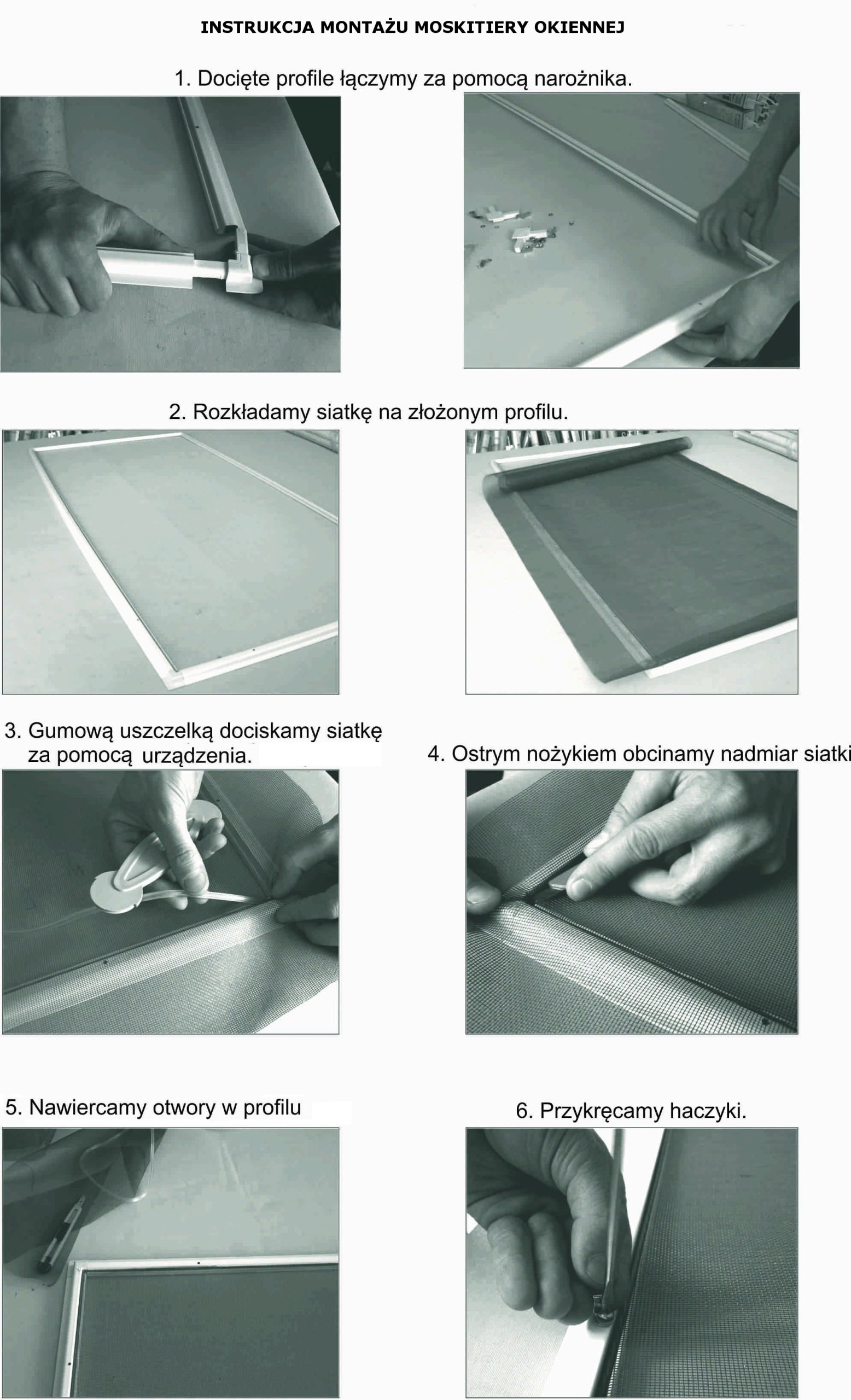 PROFIL ALUMINIOWY DO MOSKITIER RAMKA MOSKITIERY OKIENNEJ BIAŁY Kolor biały
