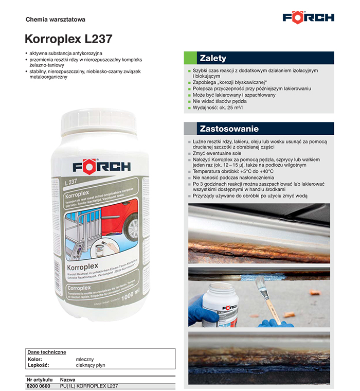 Антикоррозийное покрытие краски KORROPLEX L237 FORCH