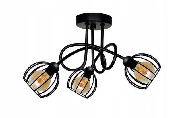 

Modna Sufitowa Lampa Żyrandol Druciak Retro Skręt