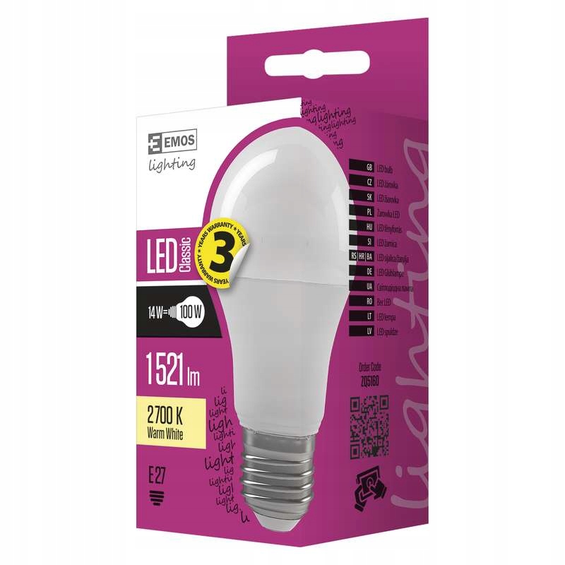 EMOS LED žiarovka Classic A60 13,2W E27 neutrálna biela ZQ5161